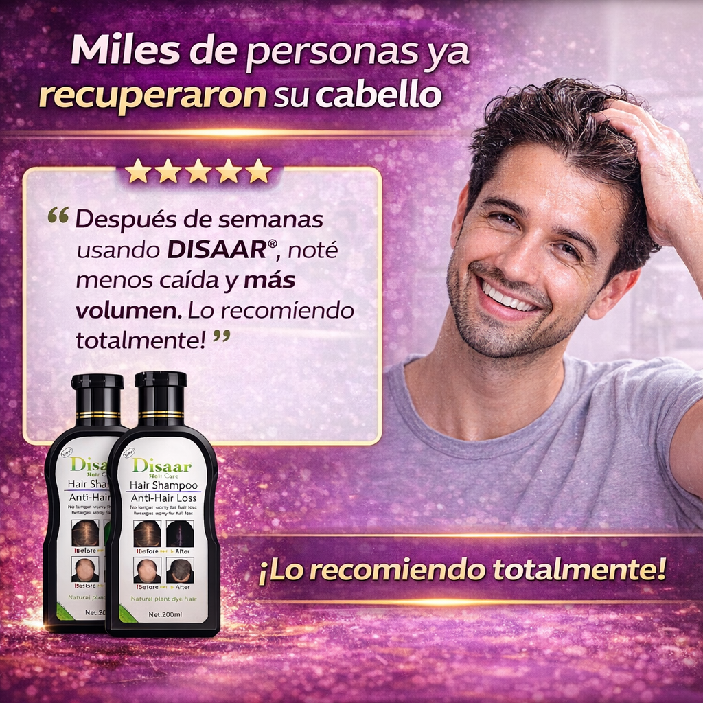 DISAAR® Shampoo Anticaida 2x1 – Deten la caida desde la raiz