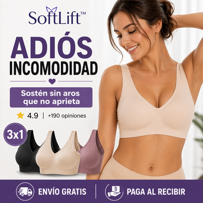 SoftLift™ | Adiós incomodidad 💜 Sostén sin aros 3x1