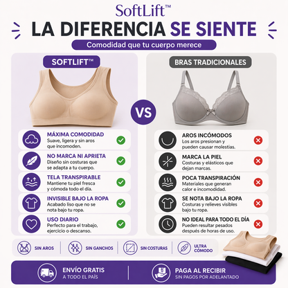 SoftLift™ | Adiós incomodidad 💜 Sostén sin aros 3x1