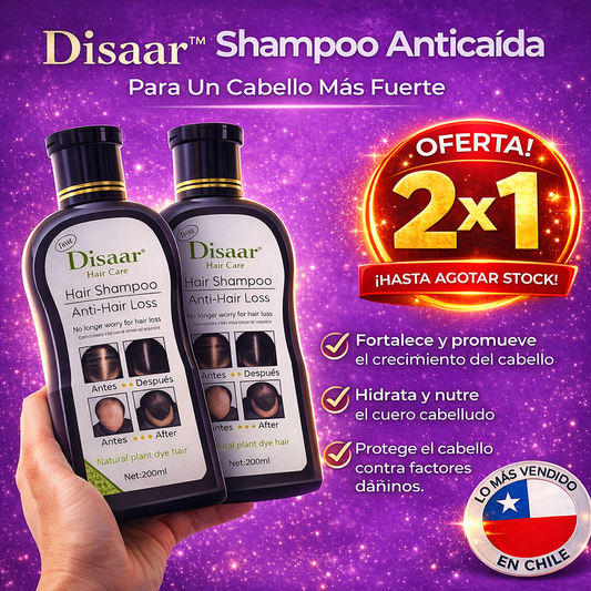 DISAAR® Shampoo Anticaida 2x1 – Deten la caida desde la raiz