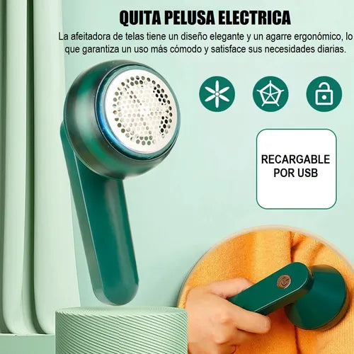 Quita Pelusas Recargable Verde ✅