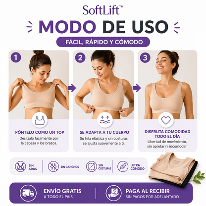 SoftLift™ | Adiós incomodidad 💜 Sostén sin aros 3x1