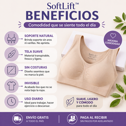 SoftLift™ | Adiós incomodidad 💜 Sostén sin aros 3x1
